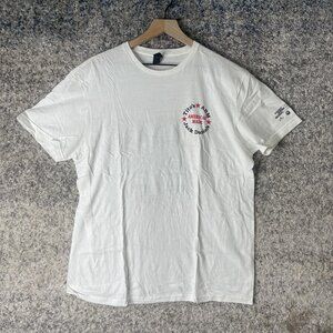 Tito's Jack Daniel's Shirt Mens Large White Fireworks‎ Graphic Made in Italy